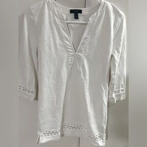 J.crew eyelet cotton tunic white boho dress size XXS